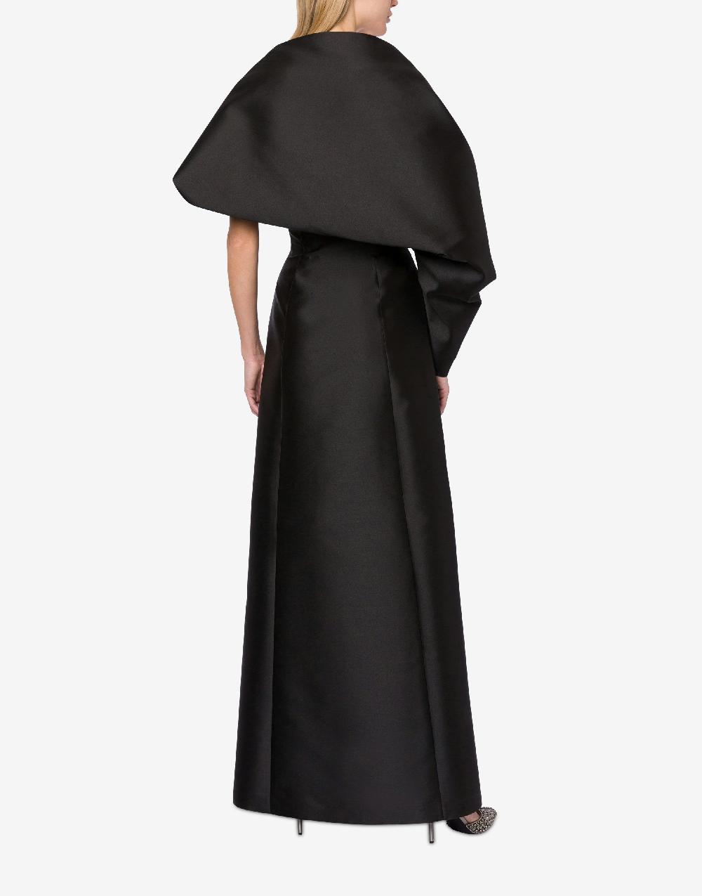 Alberta Ferretti Abito lungo in mikado con coprispalle Offerta
