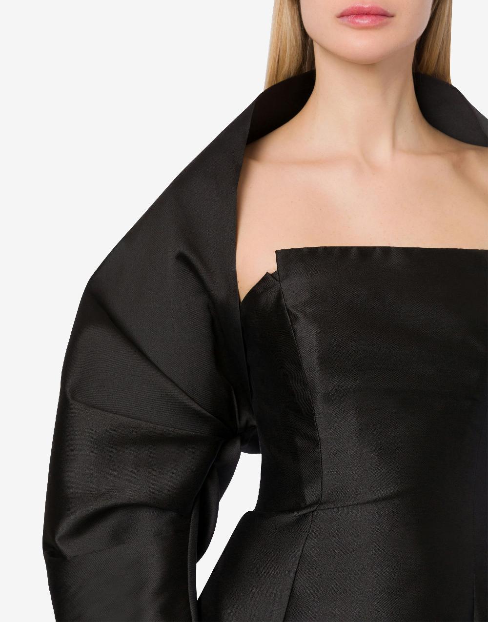 Alberta Ferretti Abito lungo in mikado con coprispalle Offerta