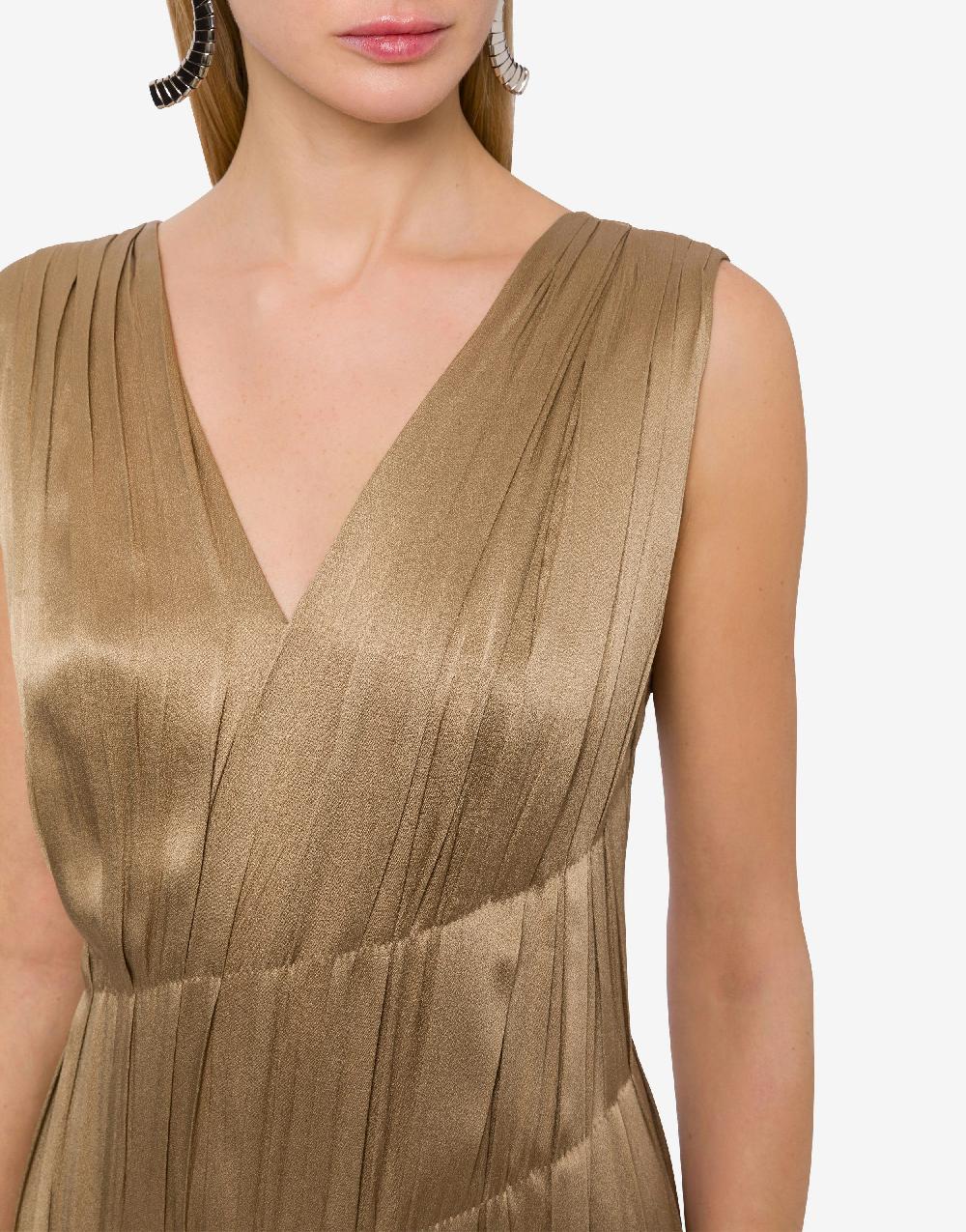 Alberta Ferretti Abito lungo in raso con plissé Saldi
