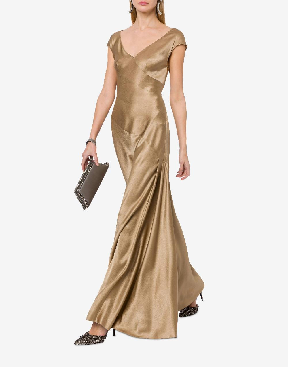 Alberta Ferretti Abito lungo in raso Offerte