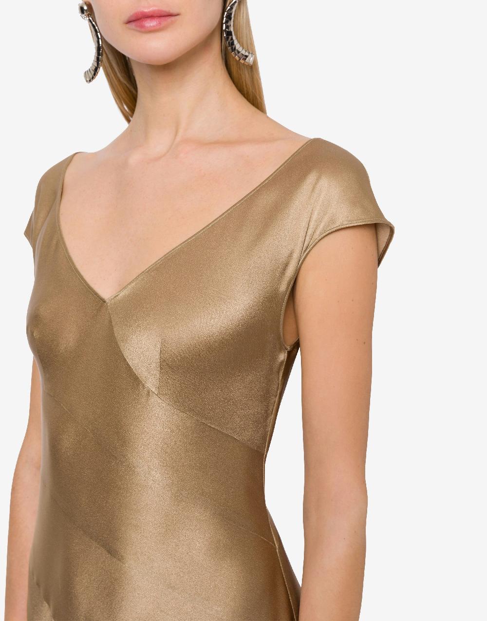 Alberta Ferretti Abito lungo in raso Offerte