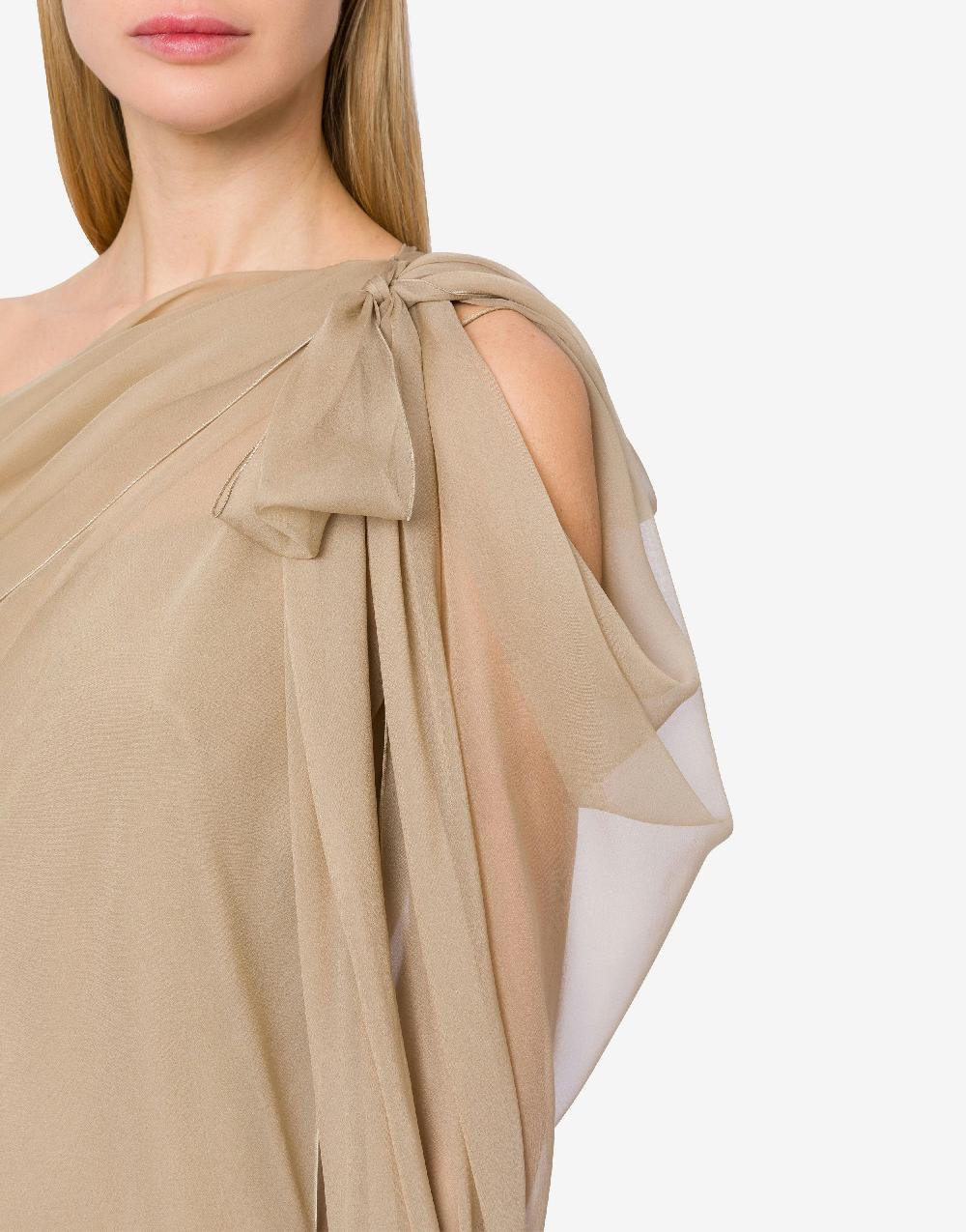 Alberta Ferretti Abito lungo in chiffon con drappeggi Vendita Calda