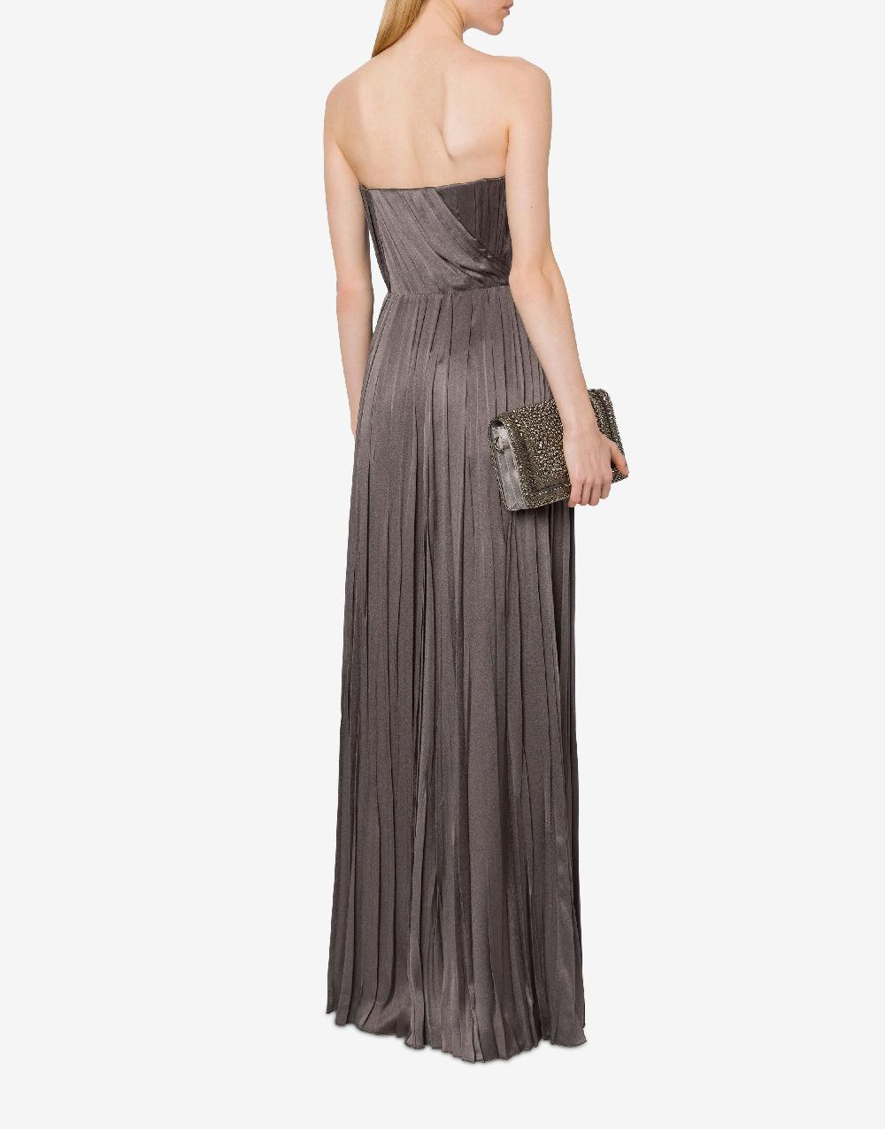 Alberta Ferretti Abito bustier in raso plissé Vendita Economica