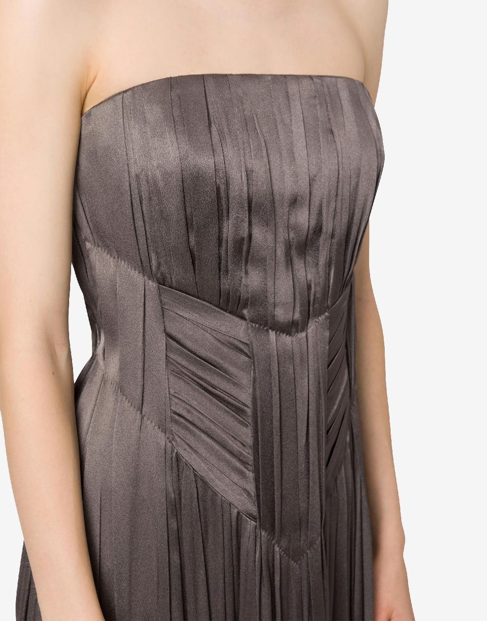 Alberta Ferretti Abito bustier in raso plissé Vendita Economica