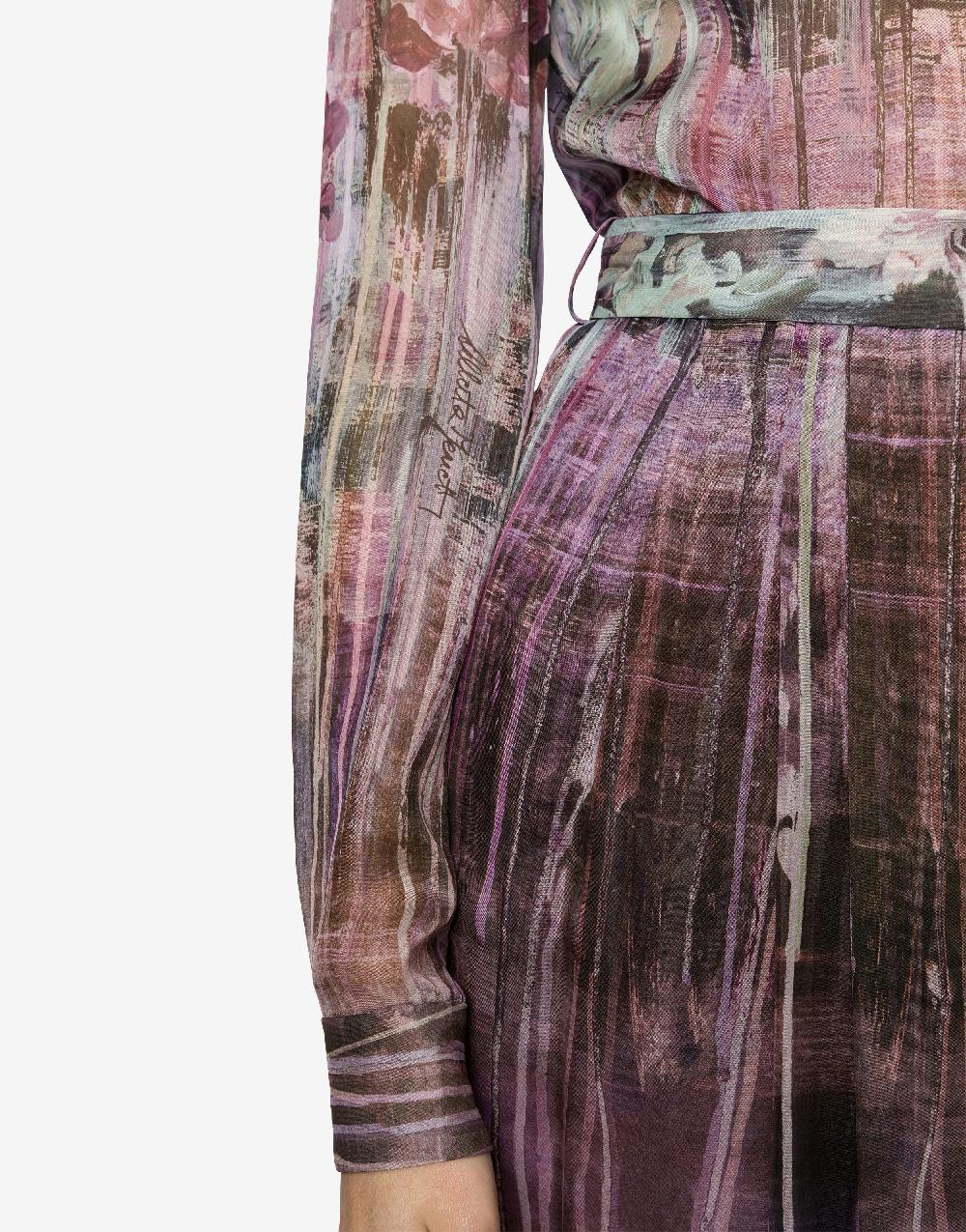 Alberta Ferretti Abito in chiffon con stampa Dripping Roses I Più Venduti