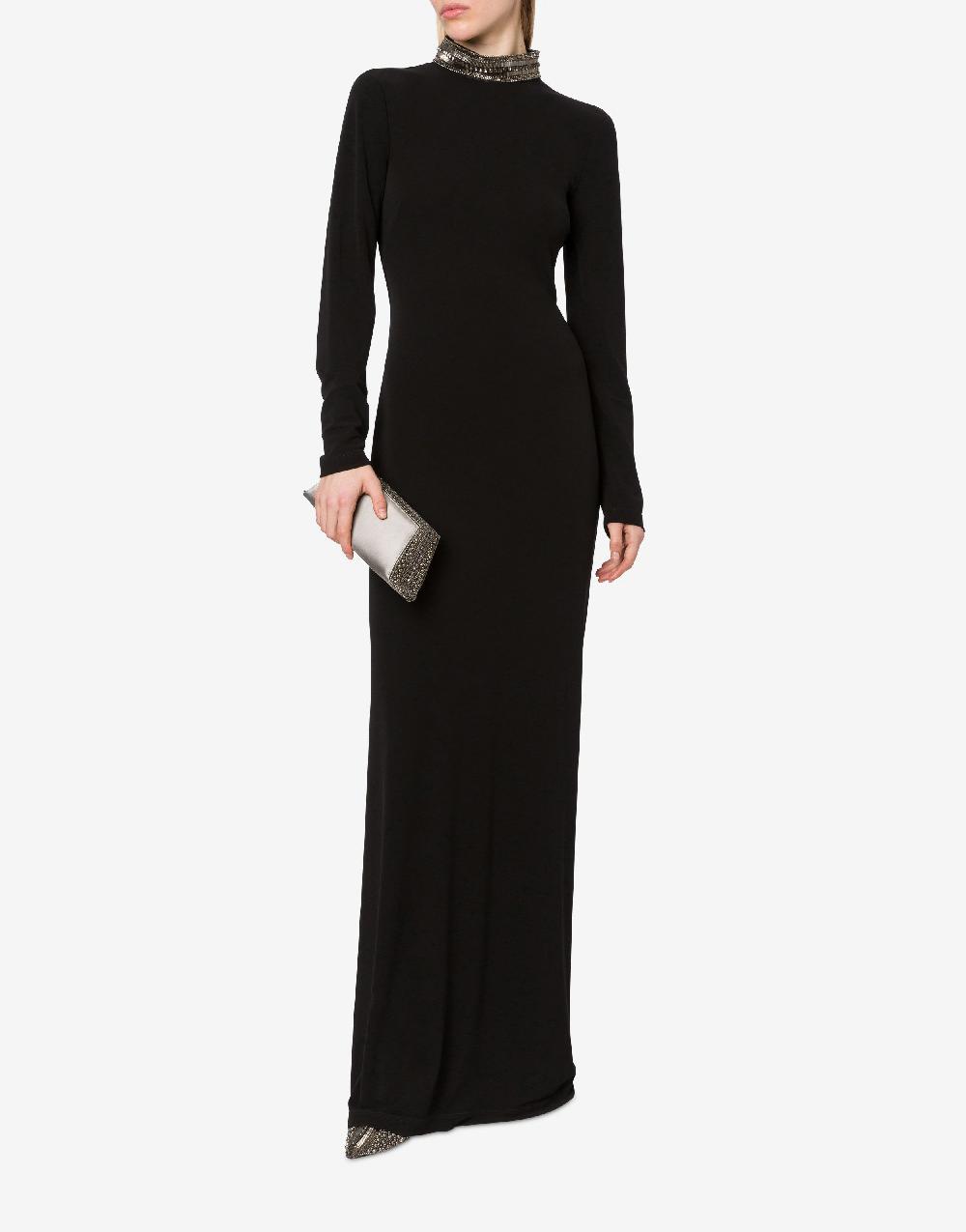 Alberta Ferretti Abito lungo in organzino con ricamo Sconto