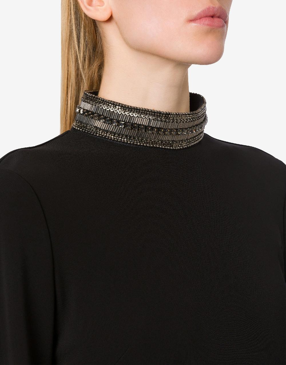 Alberta Ferretti Abito lungo in organzino con ricamo Sconto