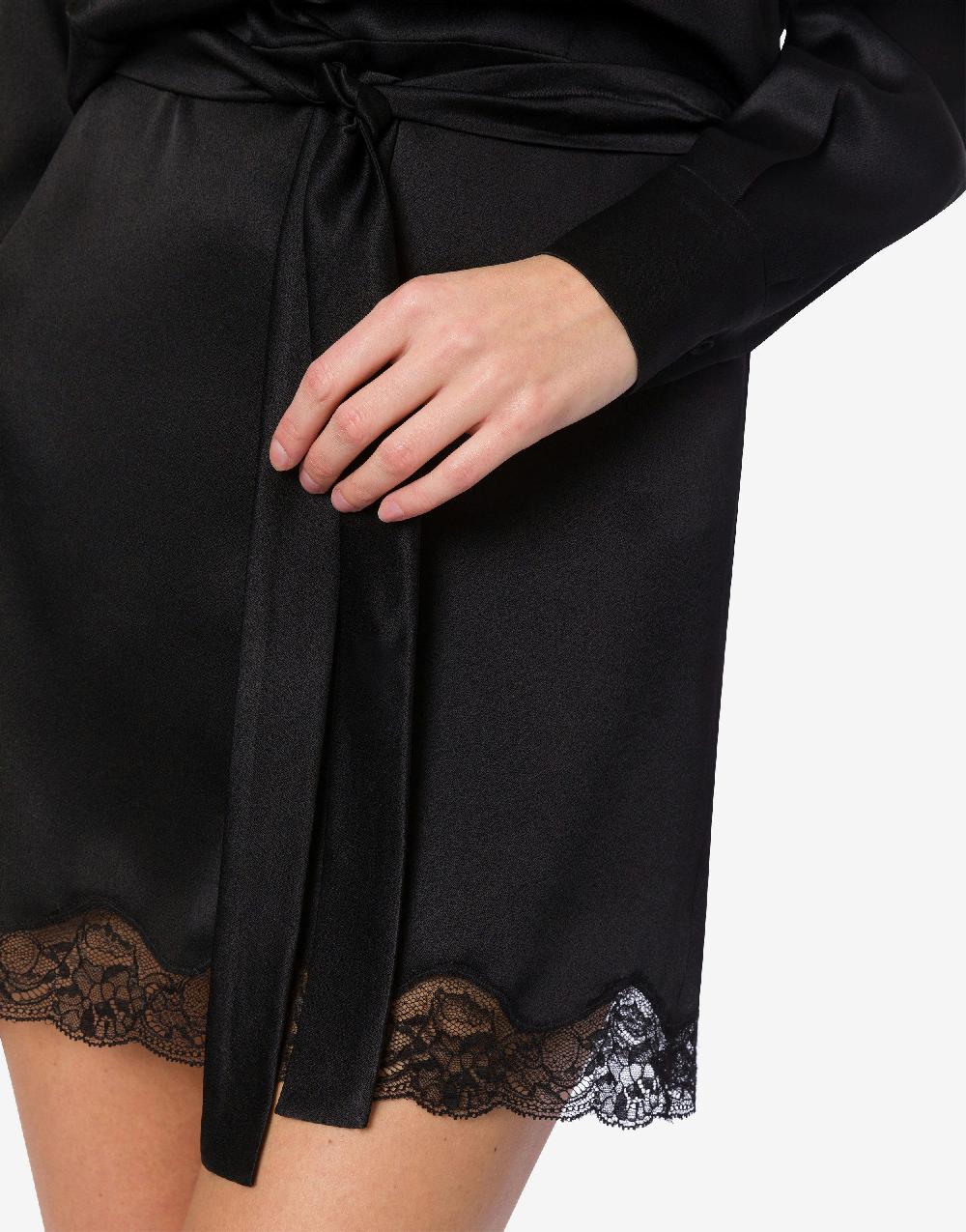 Alberta Ferretti Abito corto in raso con pizzo Offerta