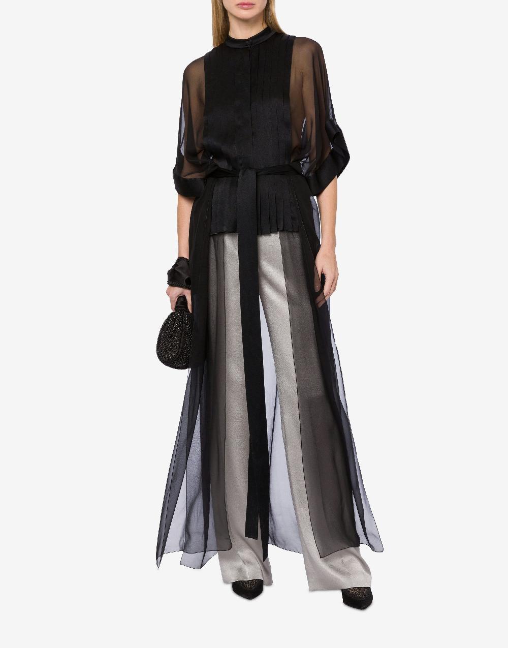Alberta Ferretti Camicia in raso e chiffon organico In Vendita