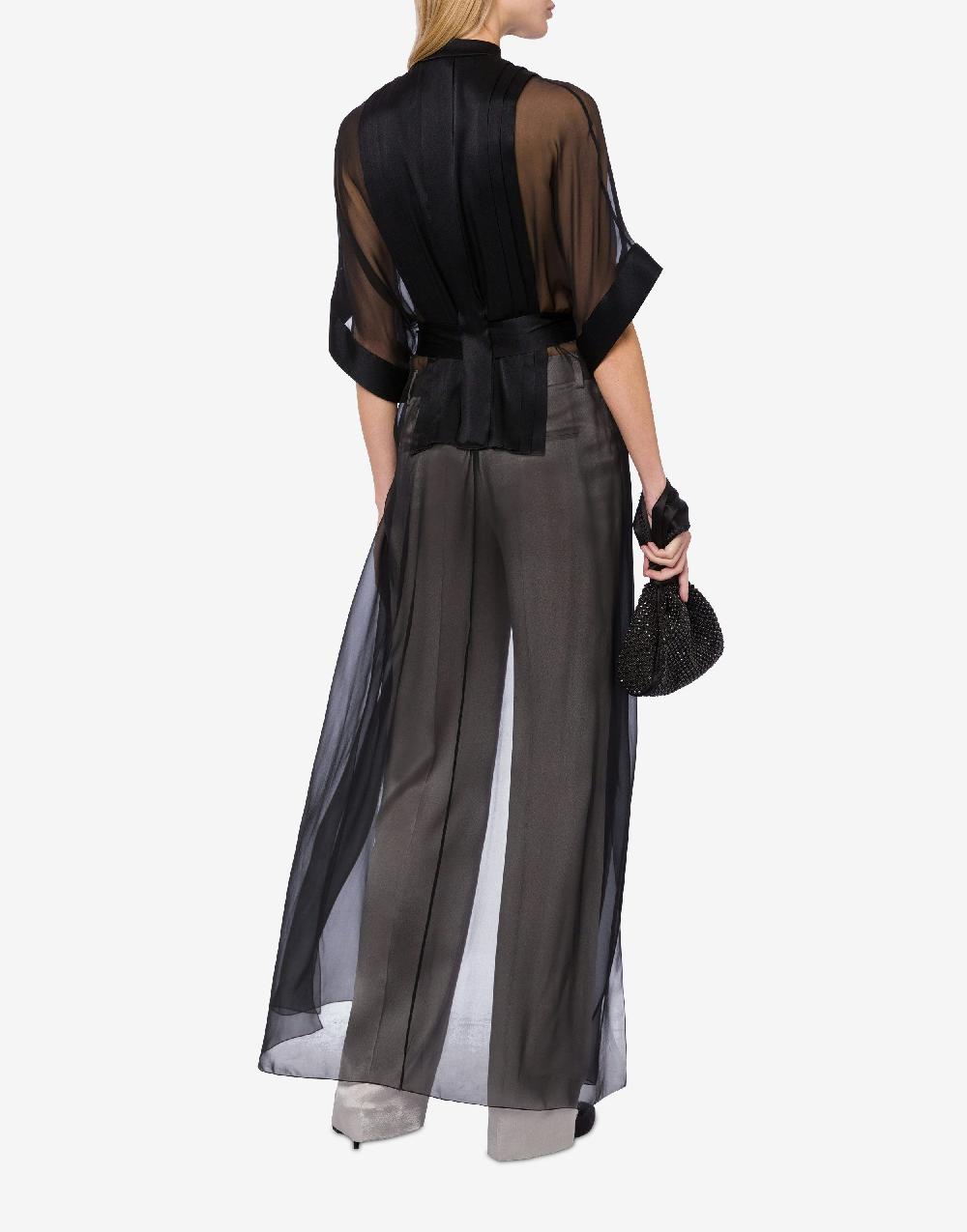 Alberta Ferretti Camicia in raso e chiffon organico In Vendita