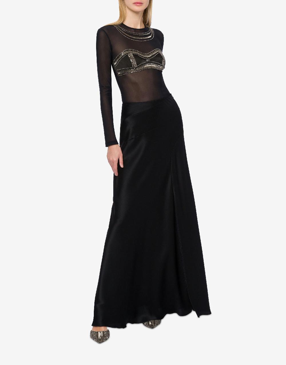 Alberta Ferretti T-shirt in tulle con ricamo Vendita Economica