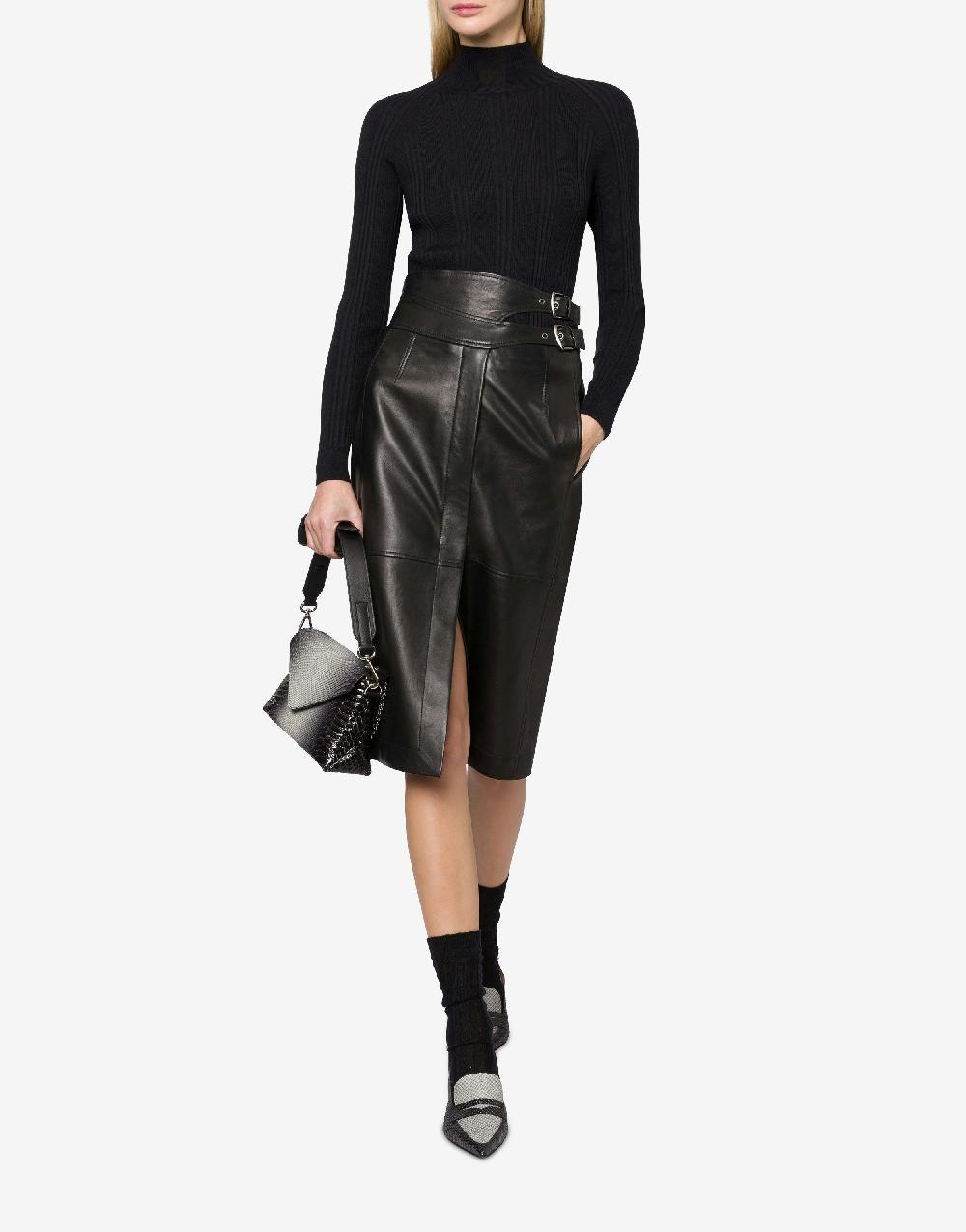 Alberta Ferretti Gonna midi in nappa glossy Saldi Di Fabbrica