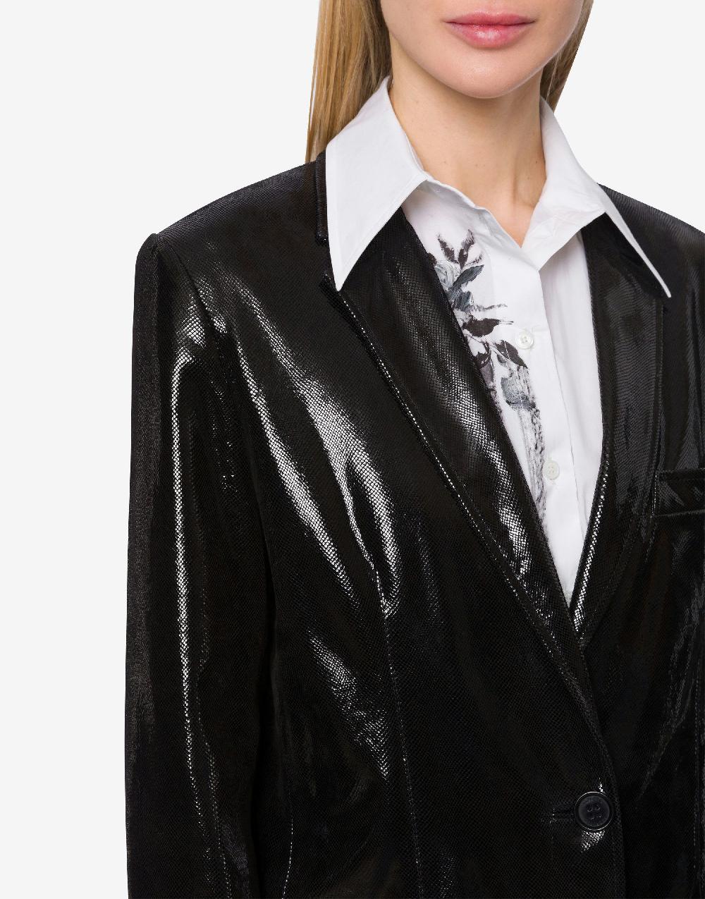 Alberta Ferretti Giacca in suede con stampa Snake I Più Venduti