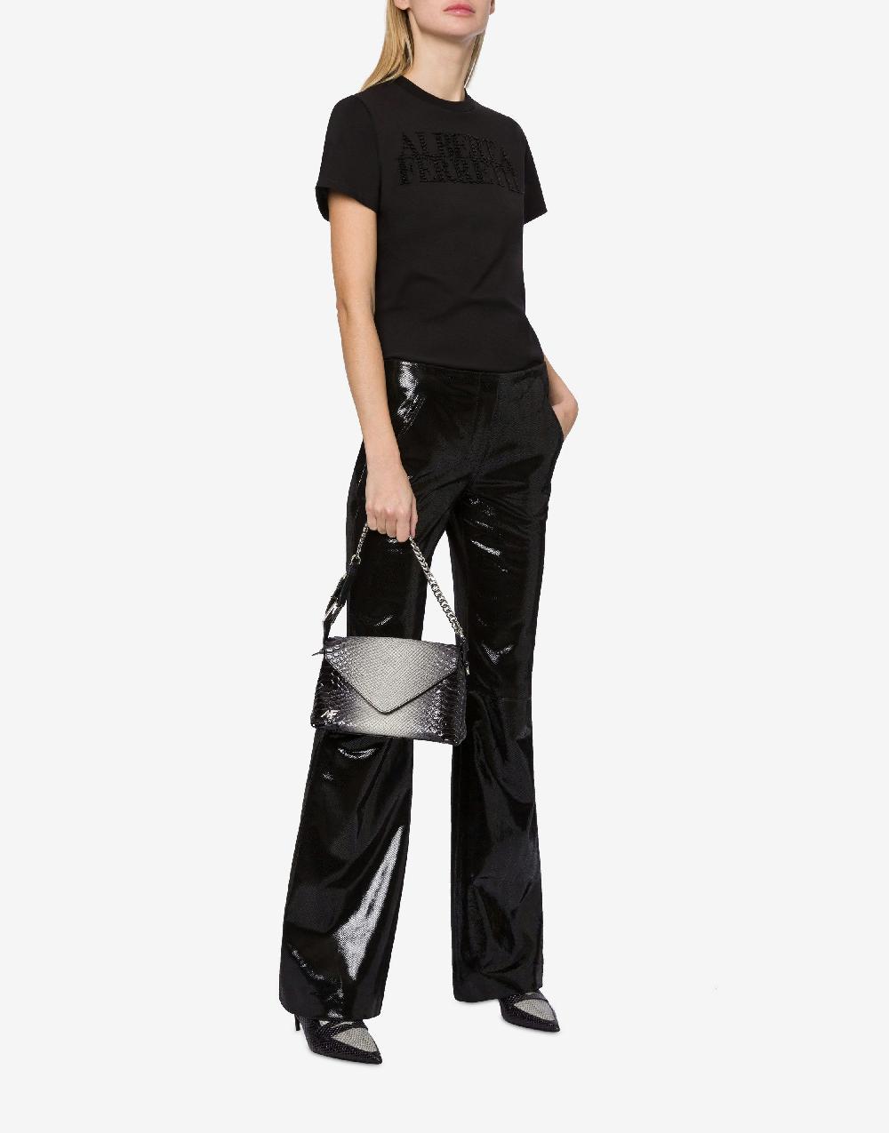 Alberta Ferretti Pantalone in suede stampa Snake Vendite Flash