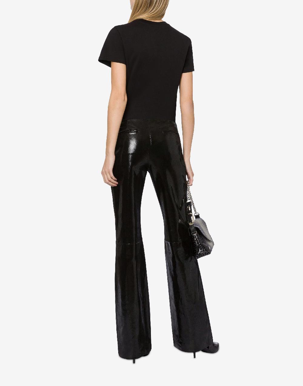 Alberta Ferretti Pantalone in suede stampa Snake Vendite Flash