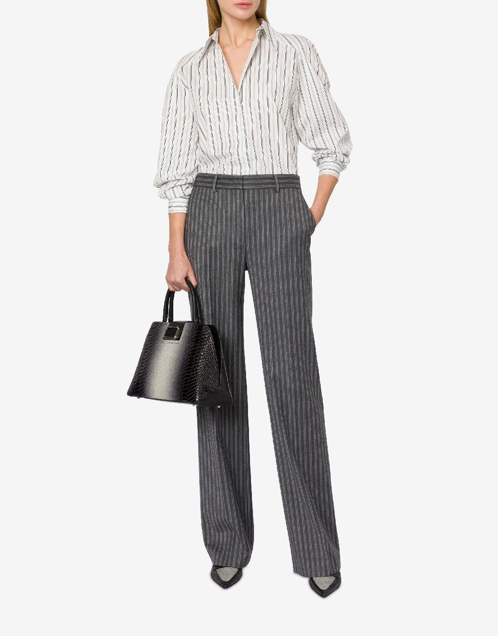 Alberta Ferretti Camicia oversize in drill rigato Nuova