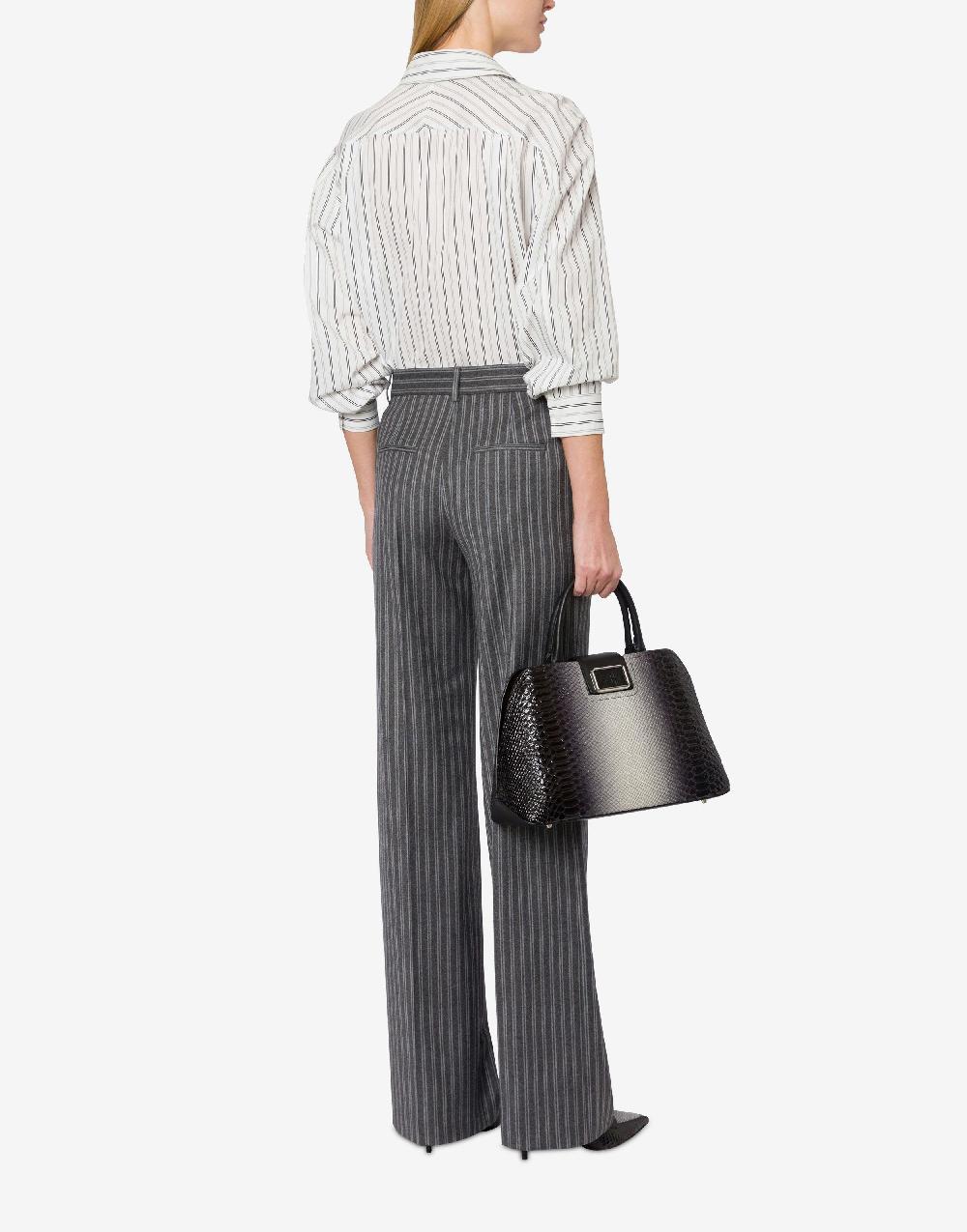 Alberta Ferretti Camicia oversize in drill rigato Nuova