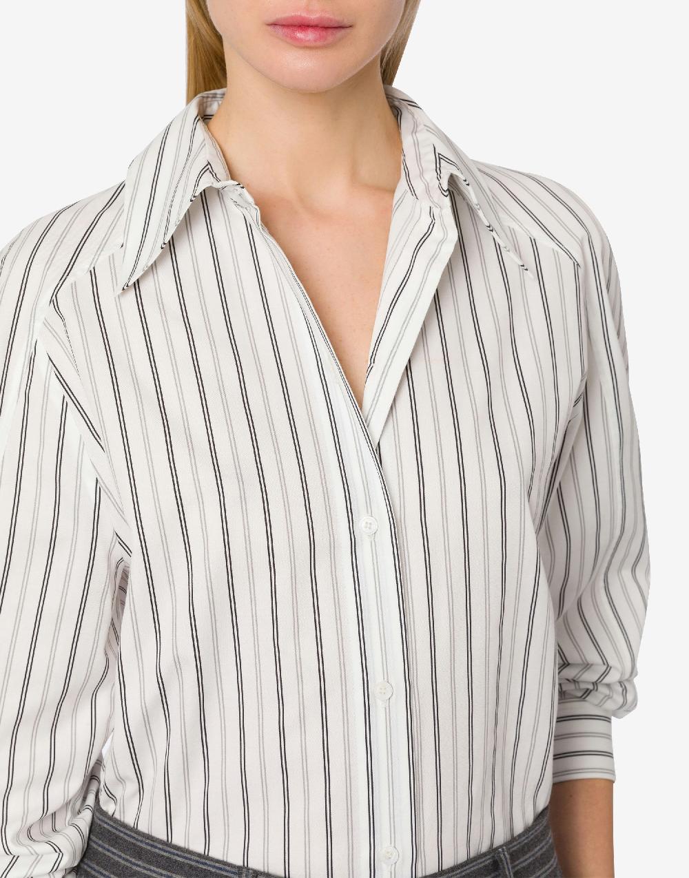 Alberta Ferretti Camicia oversize in drill rigato Nuova