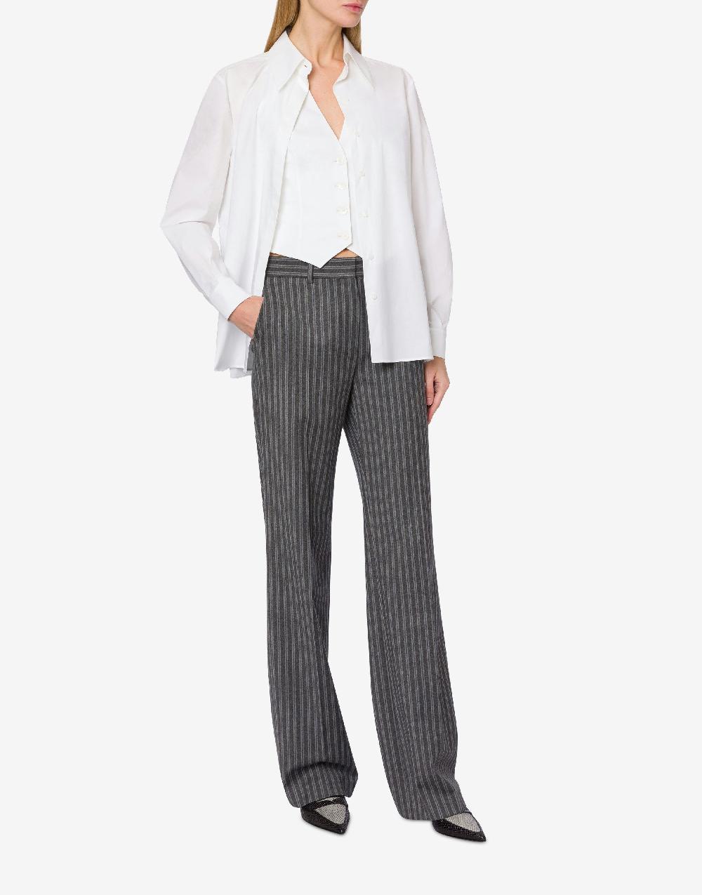 Alberta Ferretti Camicia in popeline stretch con gilet Moda