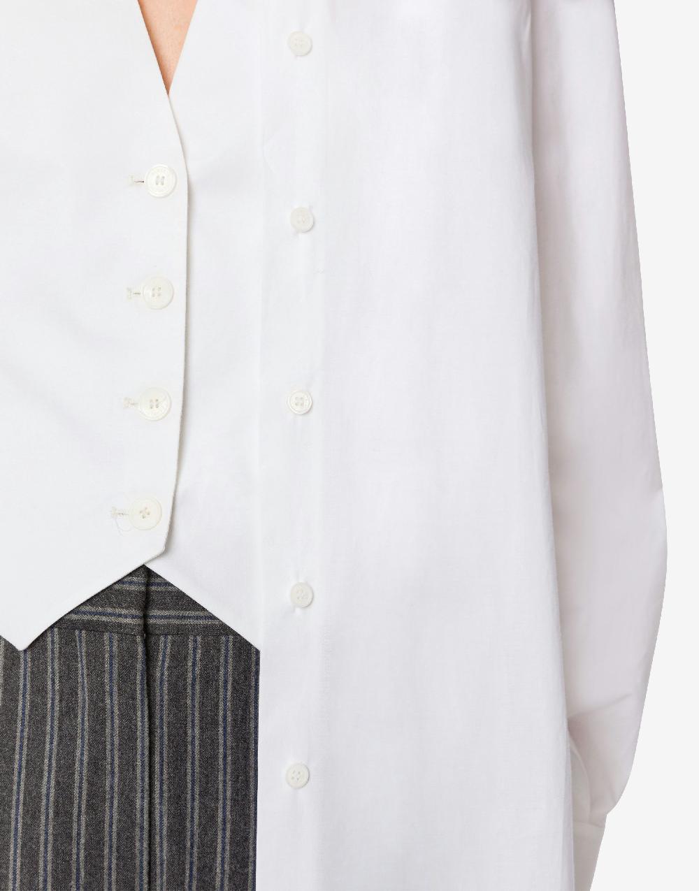 Alberta Ferretti Camicia in popeline stretch con gilet Moda