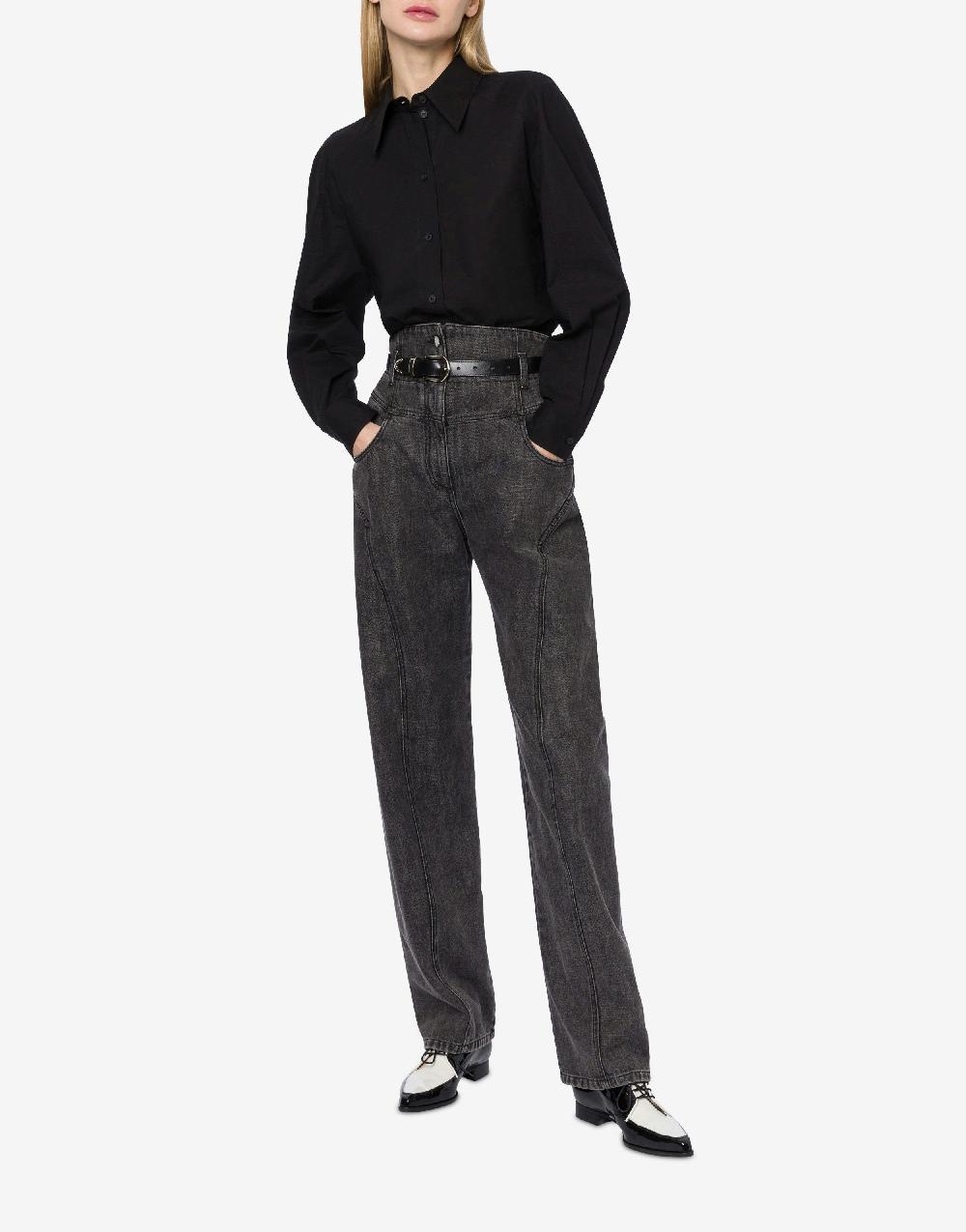 Alberta Ferretti Pantalone in denim marmorizzato Italy