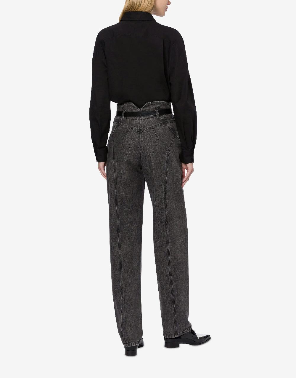 Alberta Ferretti Pantalone in denim marmorizzato Italy