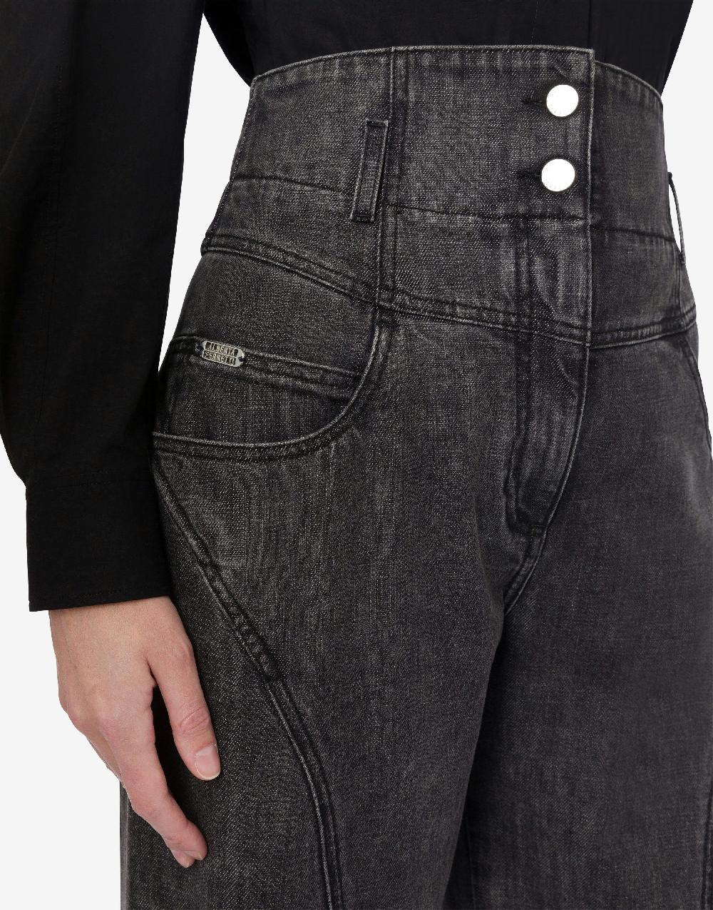 Alberta Ferretti Pantalone in denim marmorizzato Italy