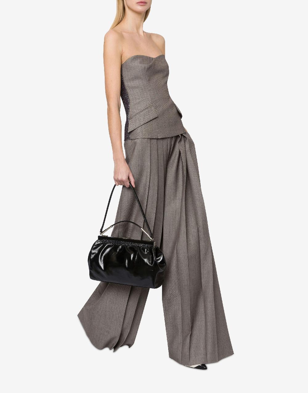 Alberta Ferretti Top bustier in tweed di lana Italia