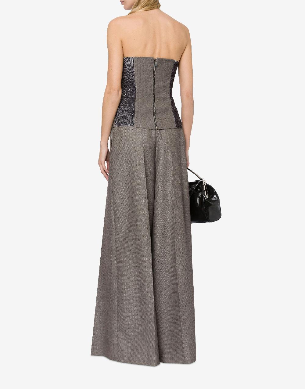 Alberta Ferretti Top bustier in tweed di lana Italia