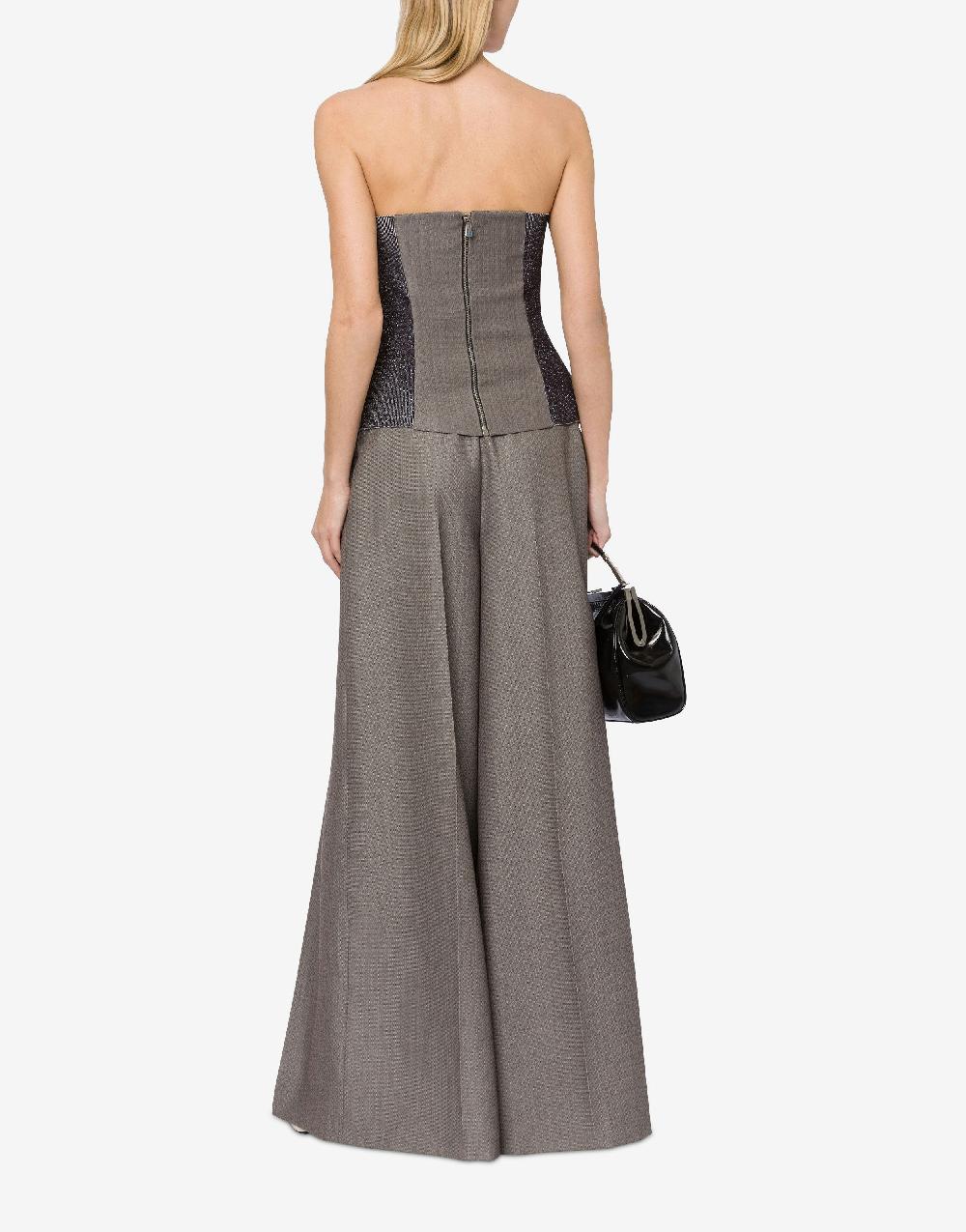 Alberta Ferretti Pantalone in tweed di lana con pieghe 2025