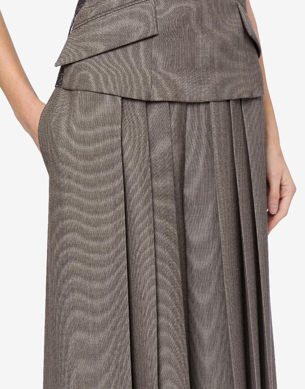 Alberta Ferretti Pantalone in tweed di lana con pieghe 2025