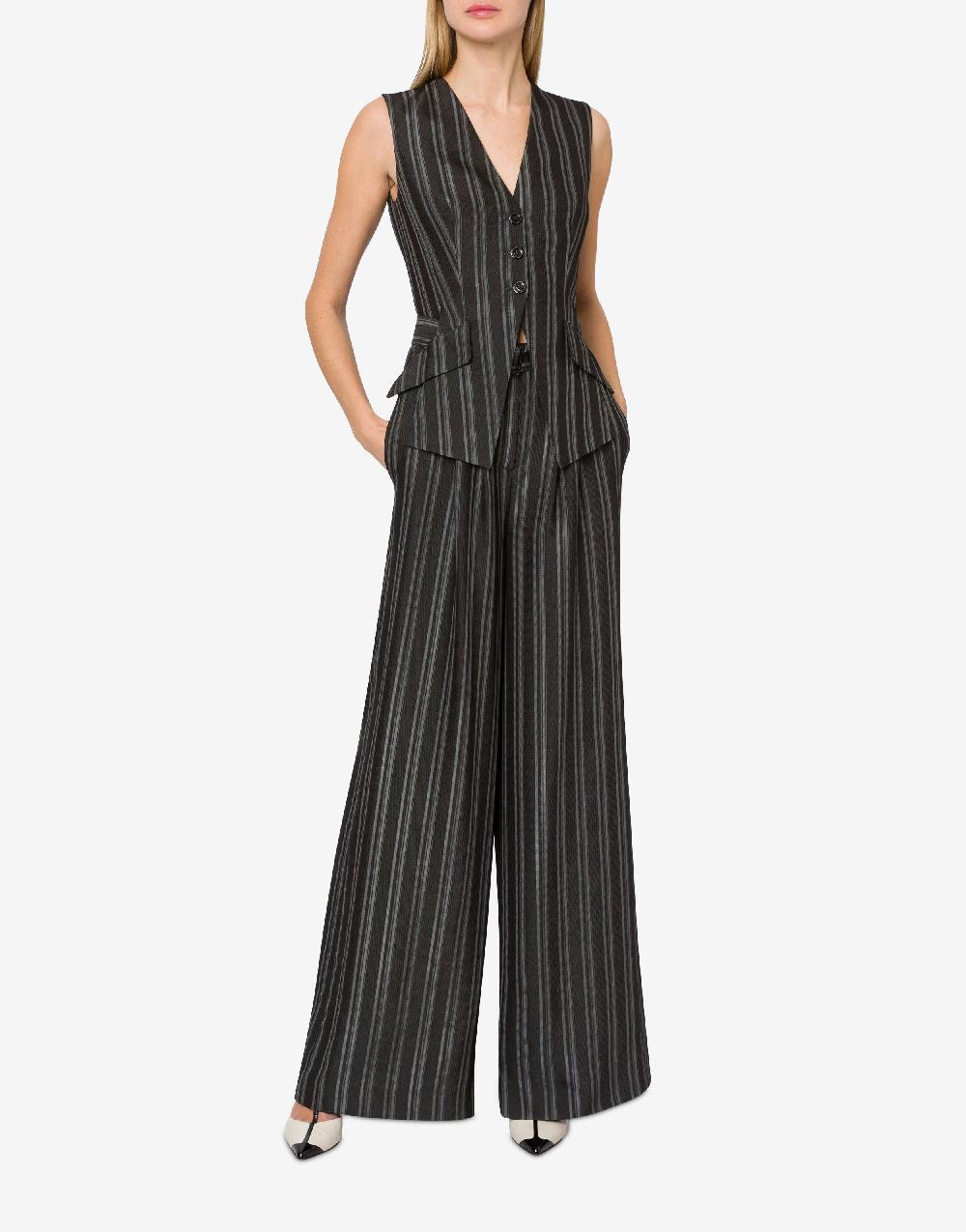 Alberta Ferretti Tuta in saglia di viscosa rigata In Linea