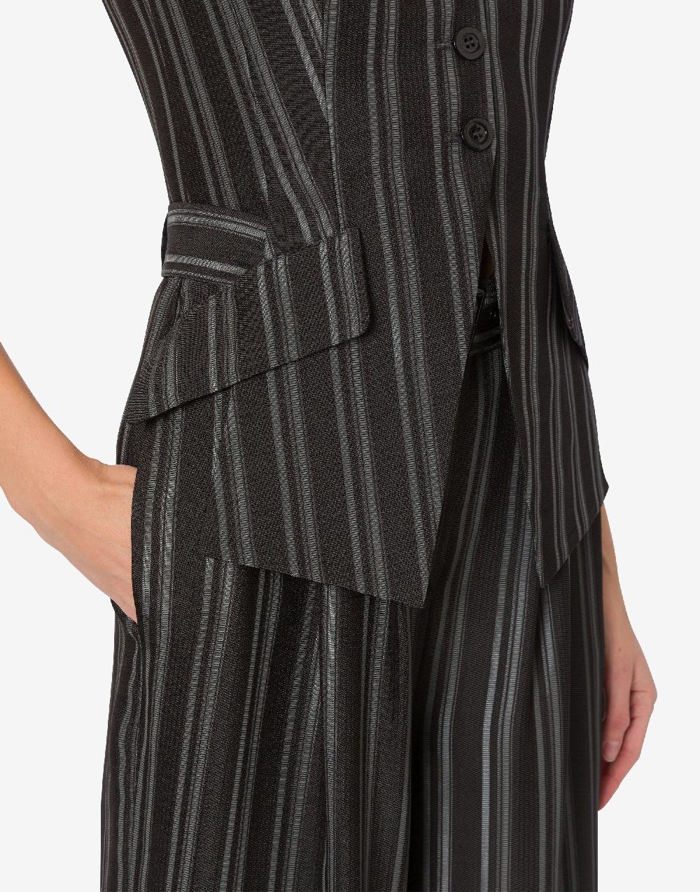 Alberta Ferretti Tuta in saglia di viscosa rigata In Linea