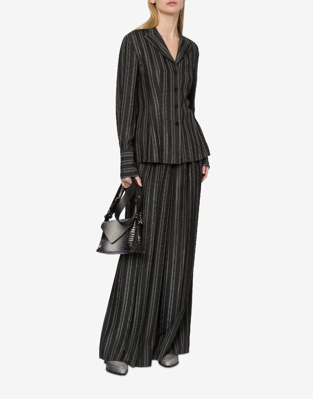 Alberta Ferretti Camicia in saglia di viscosa rigata Nuovo