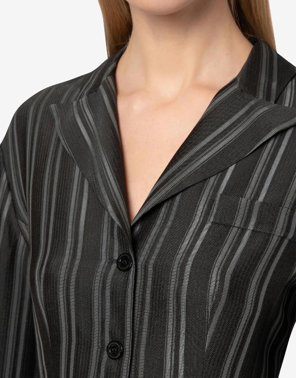 Alberta Ferretti Camicia in saglia di viscosa rigata Nuovo