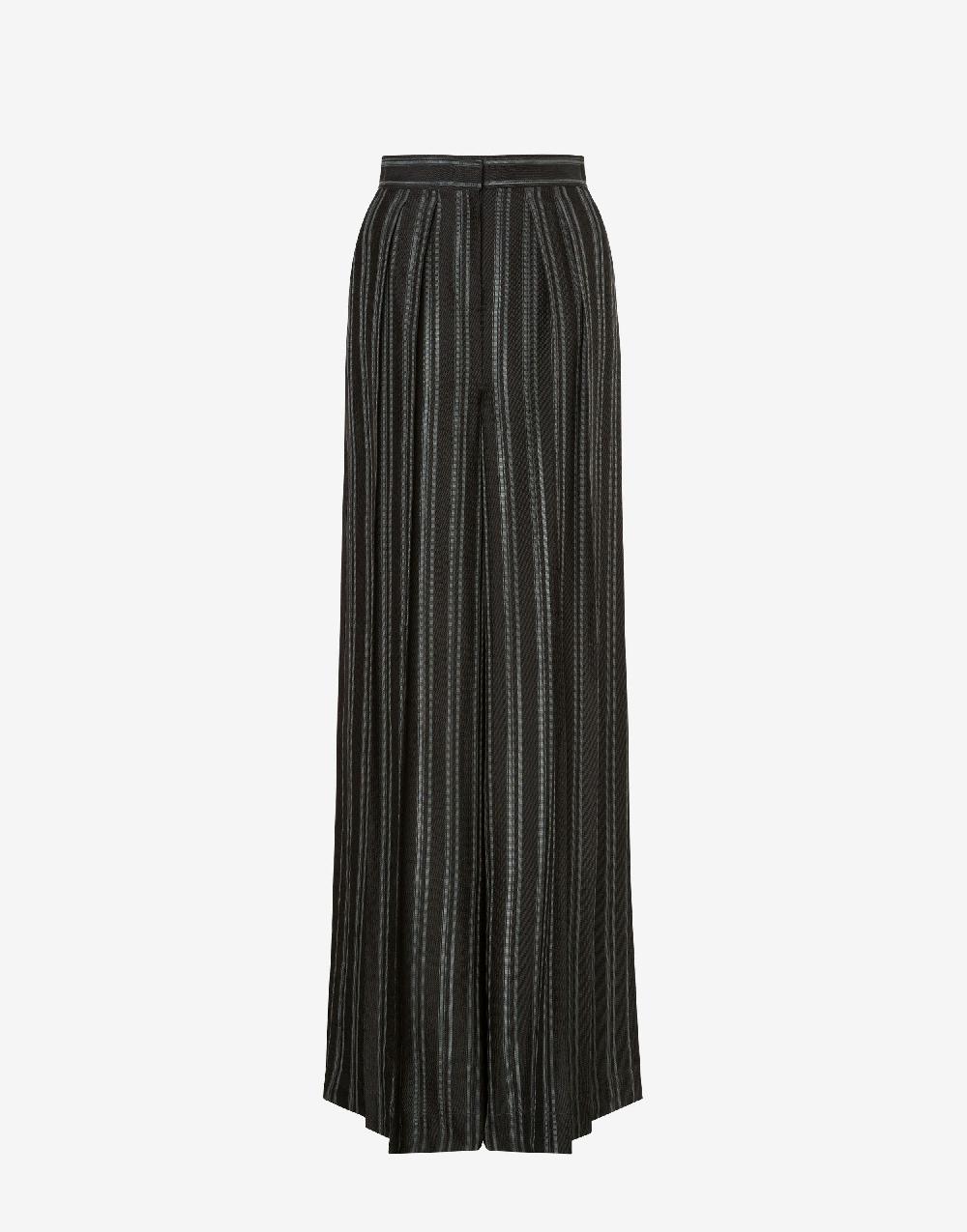 Alberta Ferretti Pantalone a palazzo in saglia di viscosa rigata