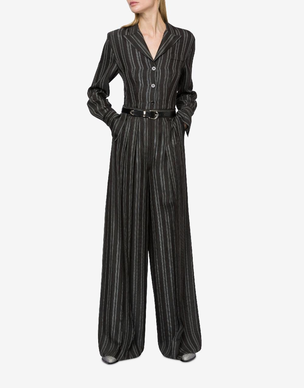 Alberta Ferretti Pantalone a palazzo in saglia di viscosa rigata Qualità