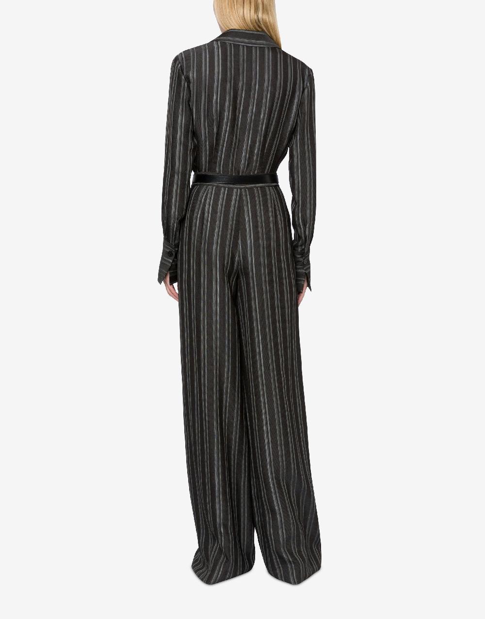 Alberta Ferretti Pantalone a palazzo in saglia di viscosa rigata Qualità