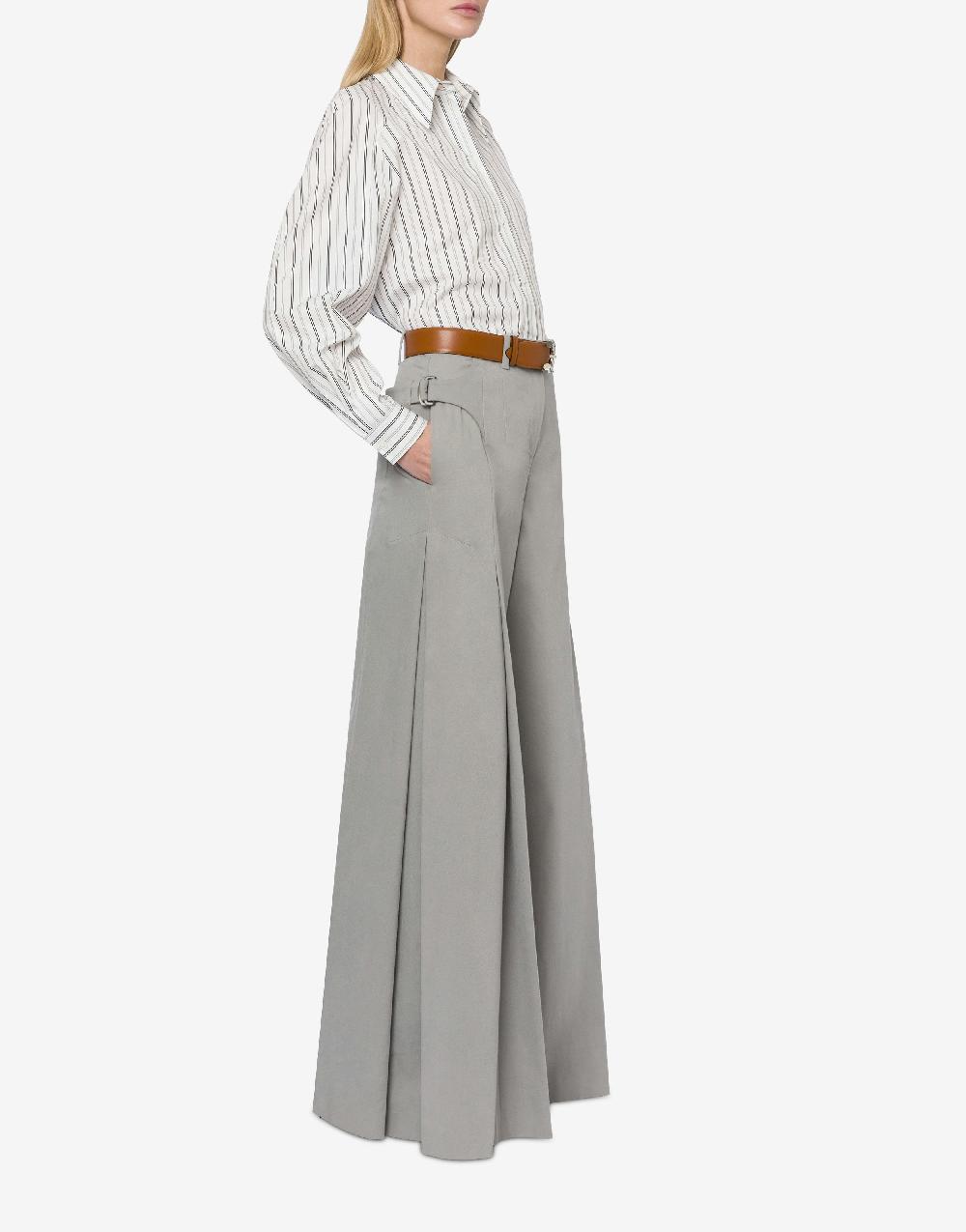 Alberta Ferretti Pantalone oversize in gabardina di cotone stretch Soddisfazione Garantita