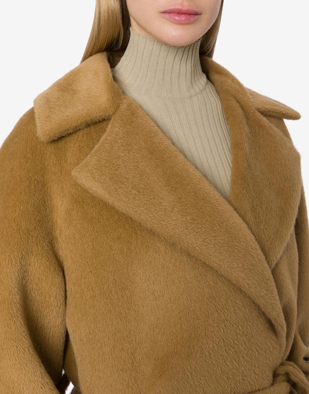Alberta Ferretti Cappotto in alpaca con fusciacca Consegna Veloce