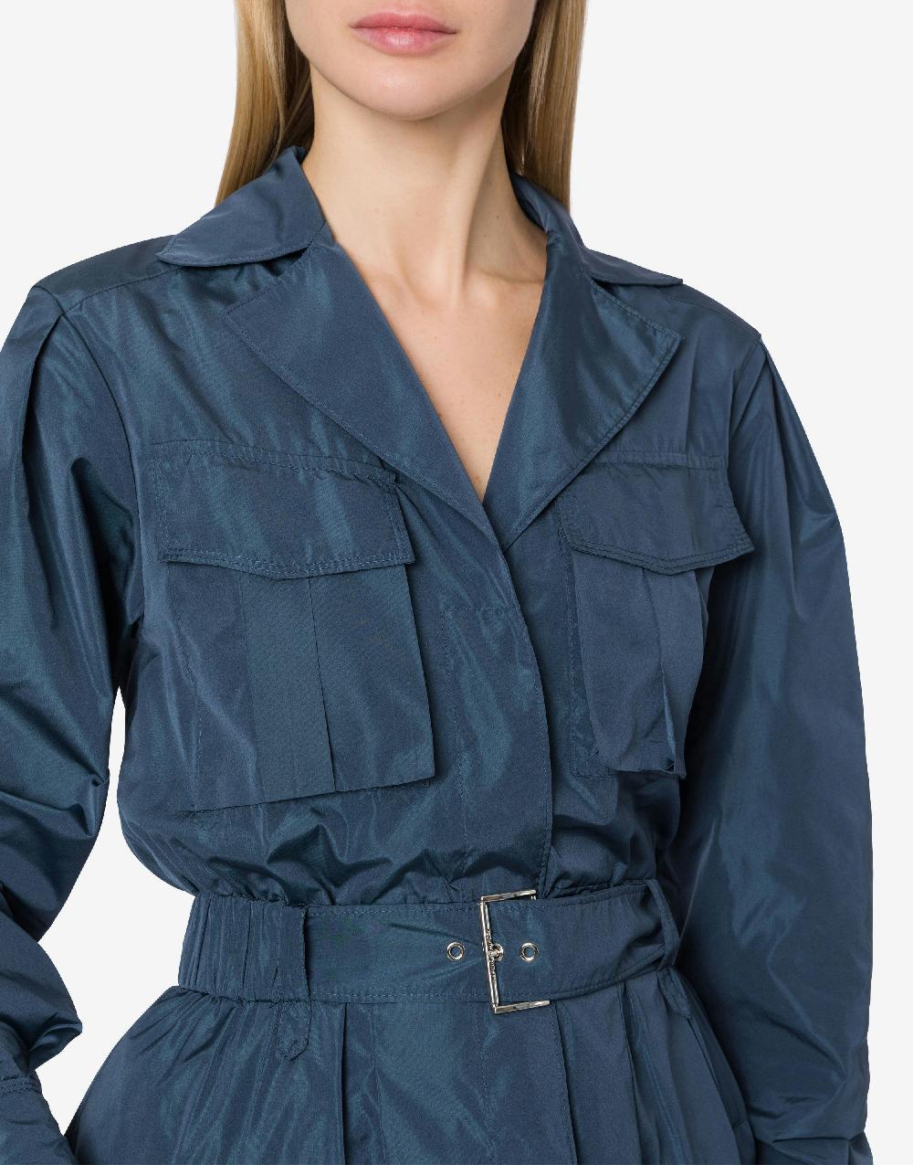 Alberta Ferretti Abito lungo in taffetas con cintura Promozione Limitata