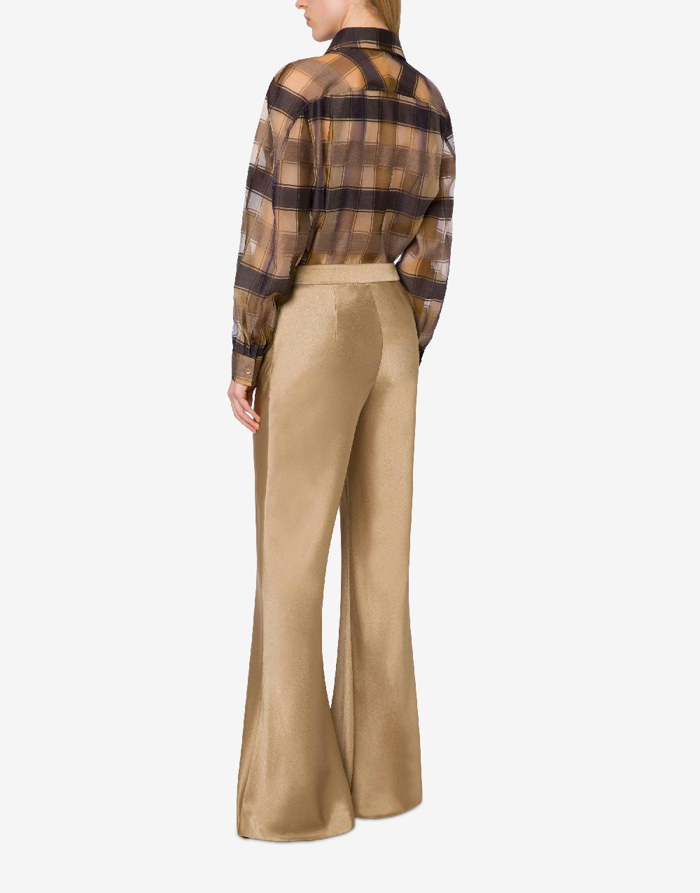 Alberta Ferretti Pantalone flare in raso Sconto