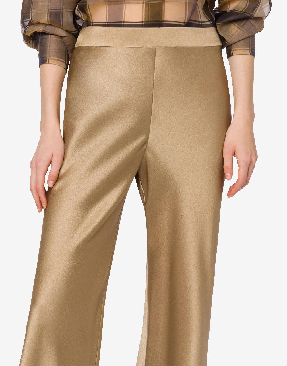 Alberta Ferretti Pantalone flare in raso Sconto