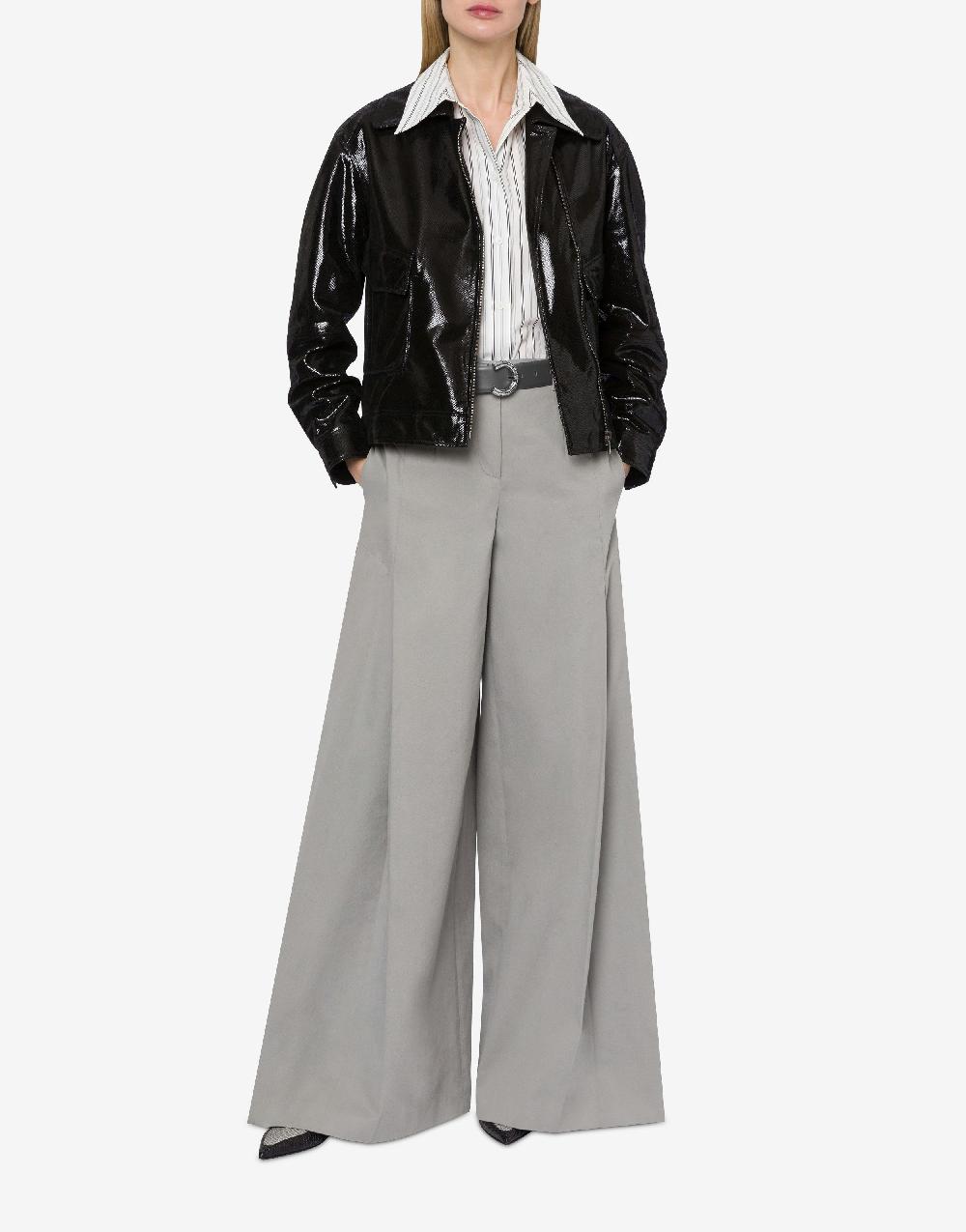 Alberta Ferretti Giacca biker in suede stampa Snake Offerte