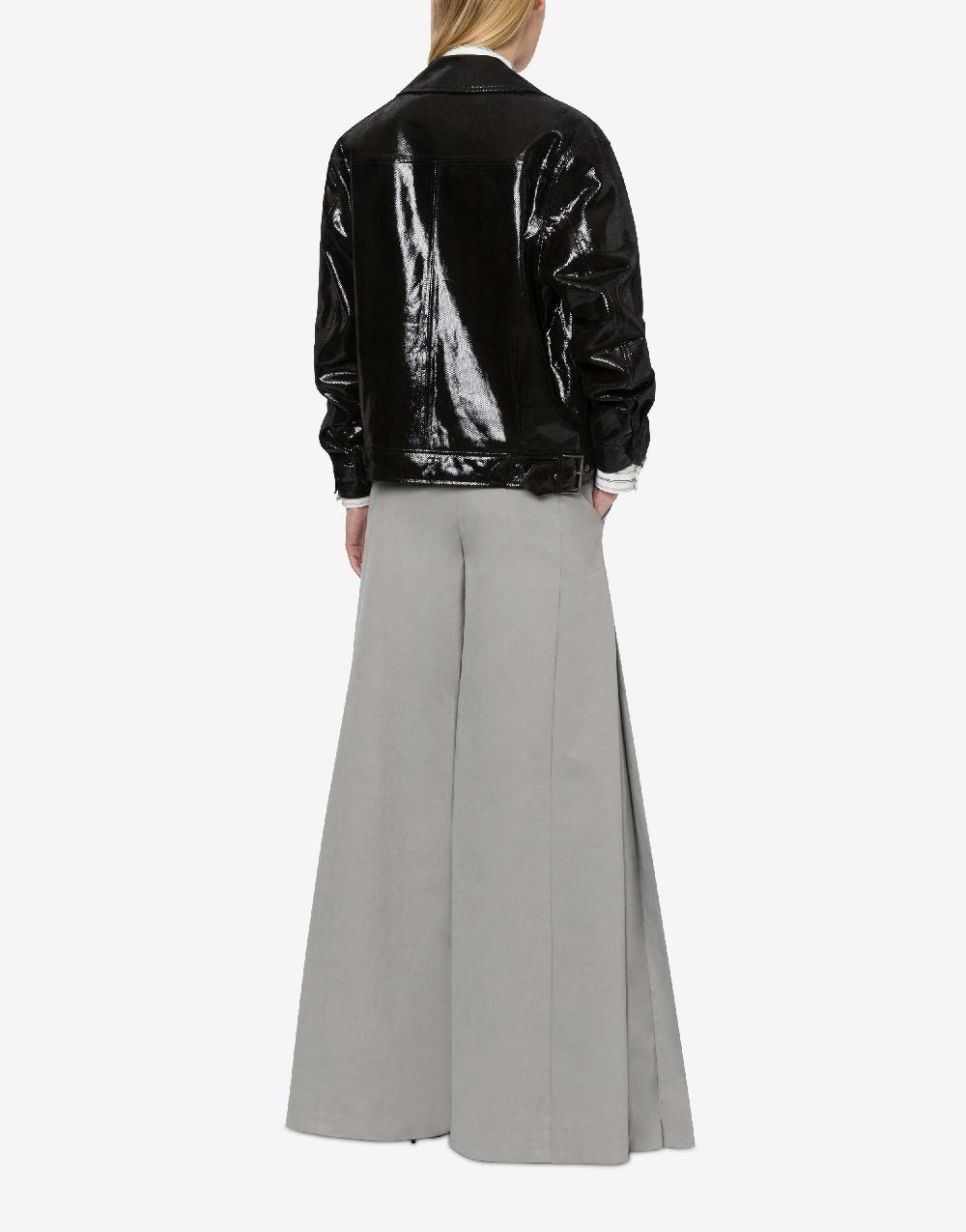 Alberta Ferretti Giacca biker in suede stampa Snake Offerte