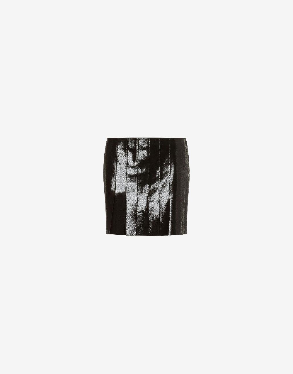 Alberta Ferretti Minigonna in suede con stampa Snake