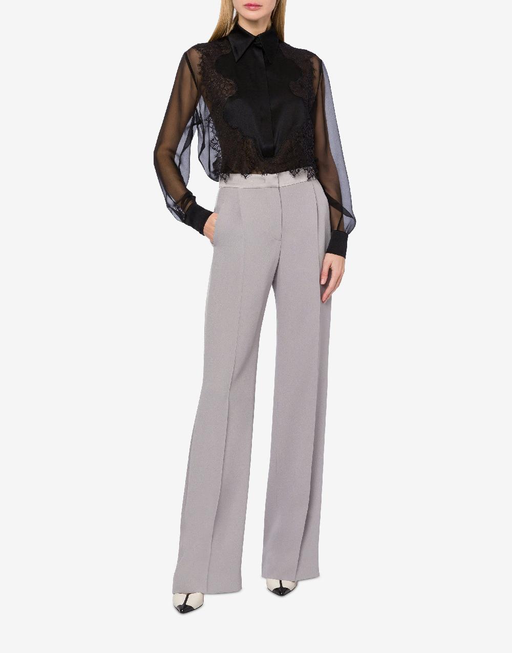 Alberta Ferretti Camicia in chiffon organico con pizzo Vendita Calda