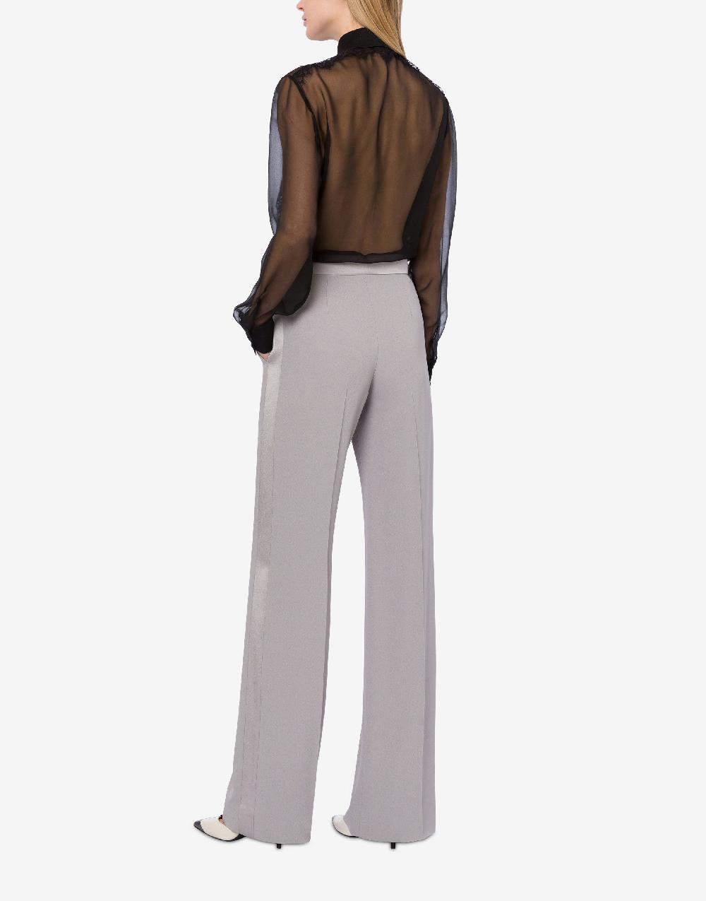 Alberta Ferretti Camicia in chiffon organico con pizzo Vendita Calda