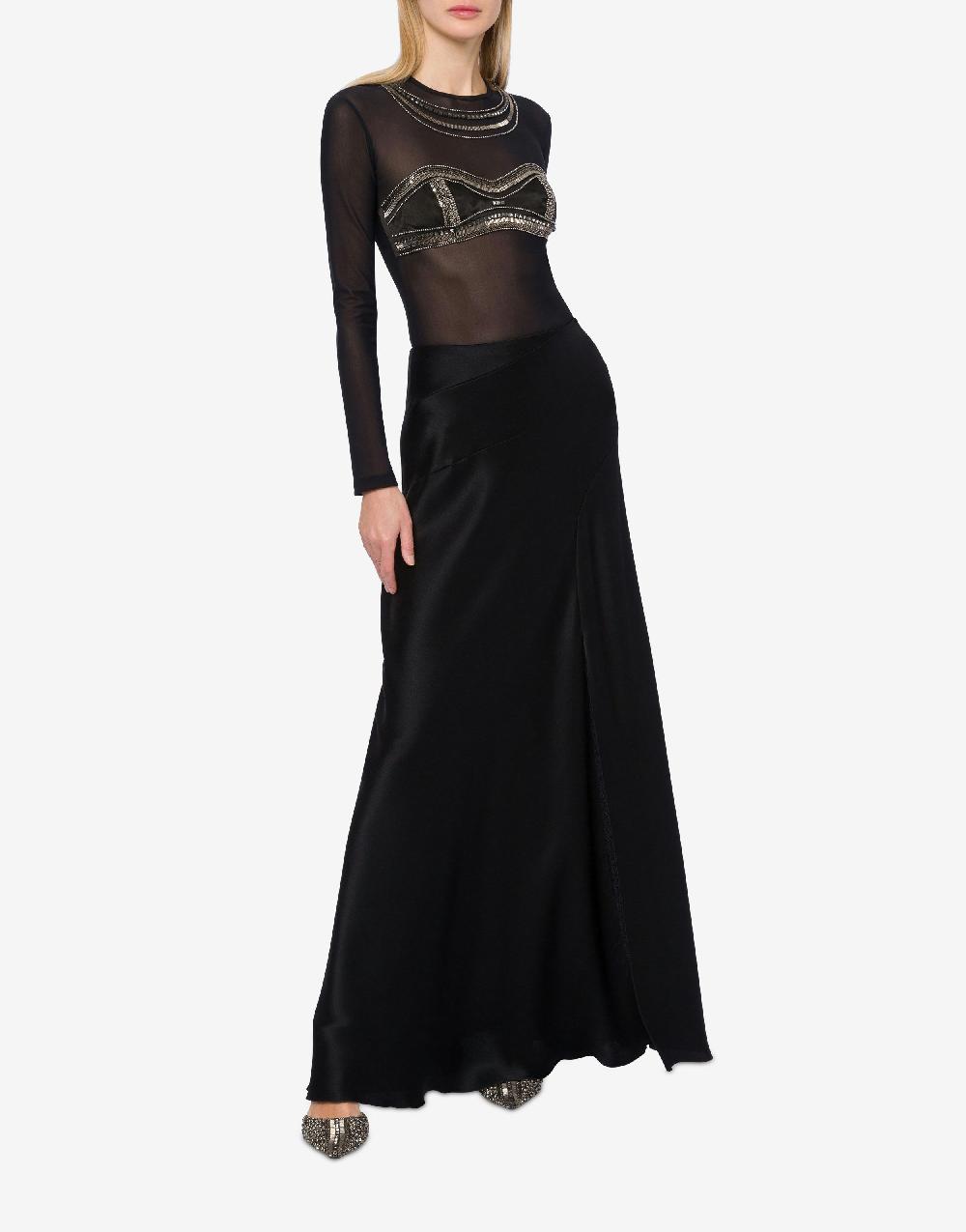 Alberta Ferretti Gonna lunga in raso Vendita Economica