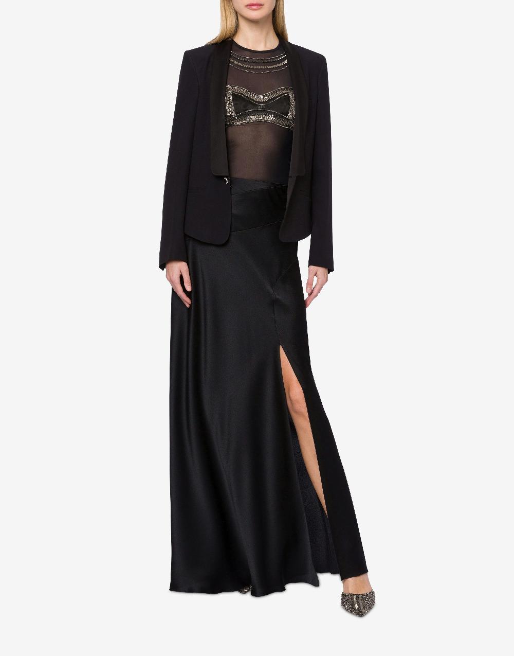 Alberta Ferretti Giacca smoking in enver satin Saldi Di Fabbrica